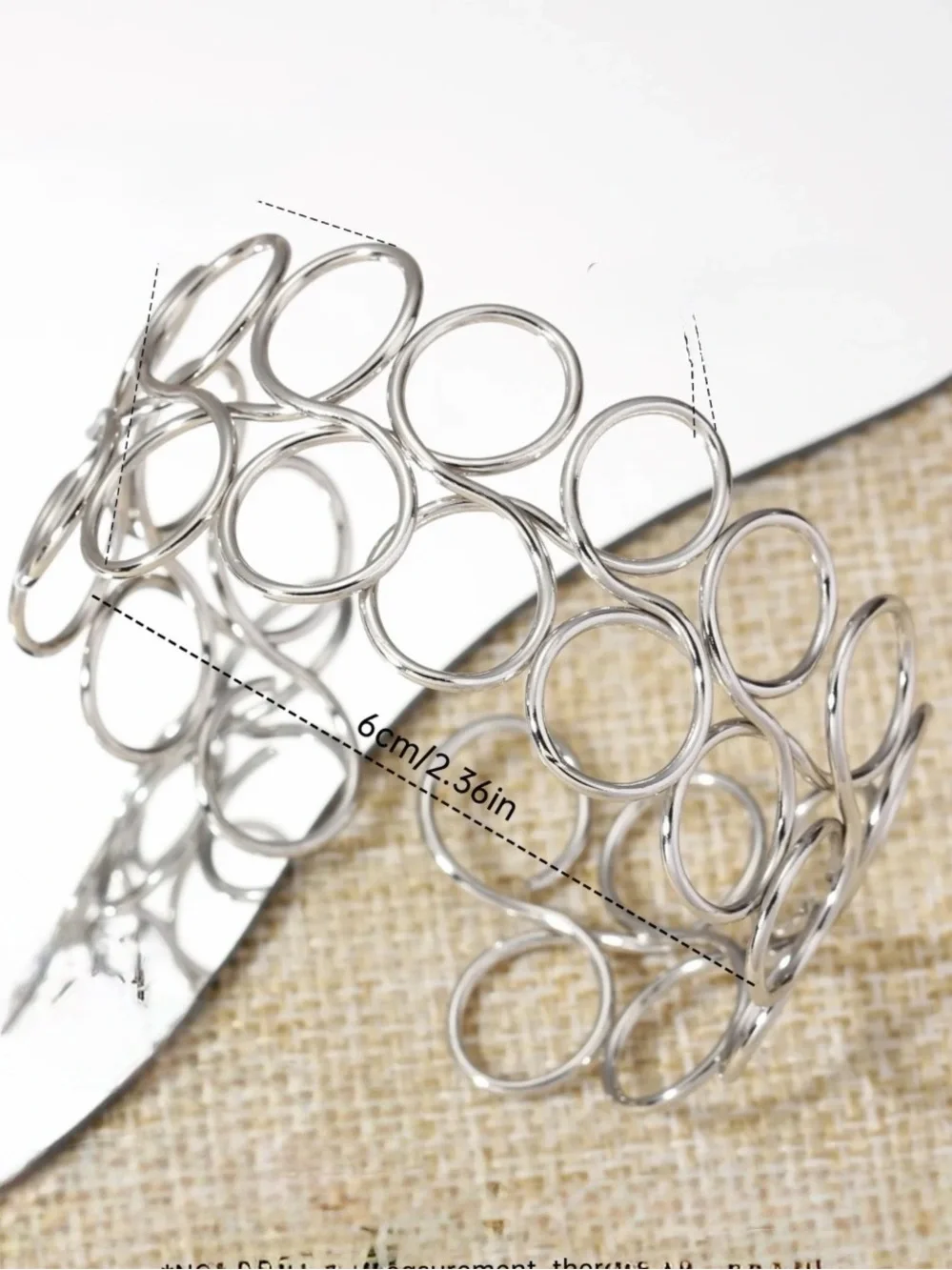 Elegant Silver Open-Circle Link Bracelet - Women Jewelry Stainless Steel